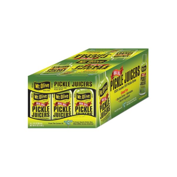 Box of 18 2 oz Mt. Olive Real Dill Pickle Juicers
