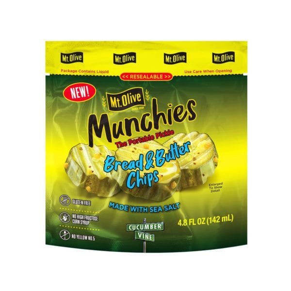 Front View of Munchies Bread & Butter Chips Pouch